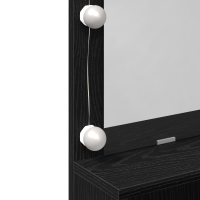 Produktbild för Smyckebord med låda Svart Ek 80 x 41 x 134,5 cm Konstruerat trä