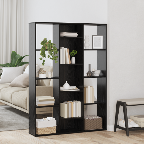 vidaXL Rumsavskiljare Svart Ek 100 x 24 x 140 cm Konstruerat trä