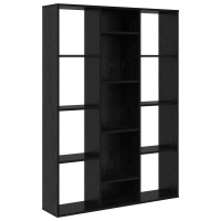 Produktbild för Rumsavskiljare Svart Ek 100 x 24 x 140 cm Konstruerat trä