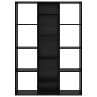 Produktbild för Rumsavskiljare Svart Ek 100 x 24 x 140 cm Konstruerat trä