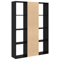 Produktbild för Rumsavskiljare Svart Ek 100 x 24 x 140 cm Konstruerat trä
