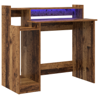 Produktbild för Skrivbord med hylla Gammalt trä 97 x 45 x 90 cm Konstruerat trä