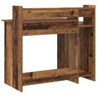 Produktbild för Skrivbord med hylla Gammalt trä 97 x 45 x 90 cm Konstruerat trä