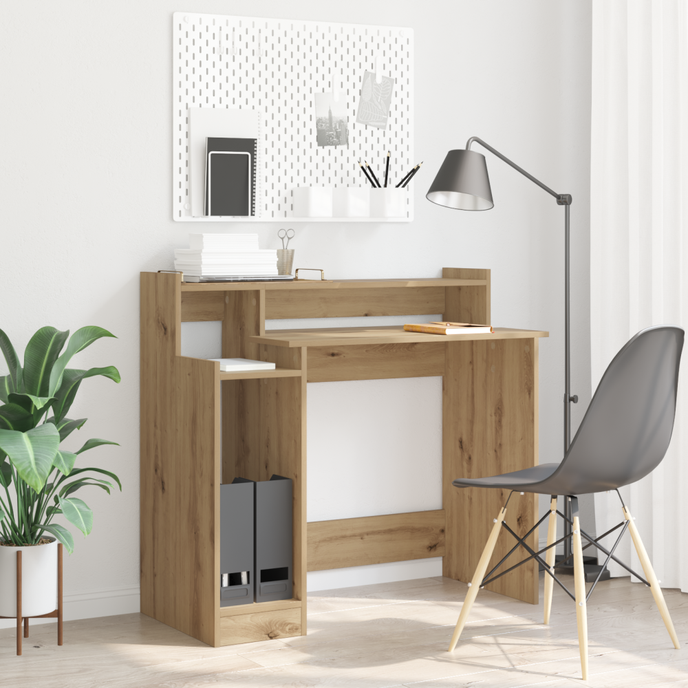 Produktbild för Skrivbord med hylla Artisan Ek 97 x 45 x 90 cm Konstruerat trä