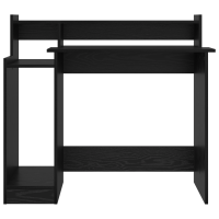 Produktbild för Skrivbord med hylla Svart Ek 97 x 45 x 90 cm Konstruerat trä