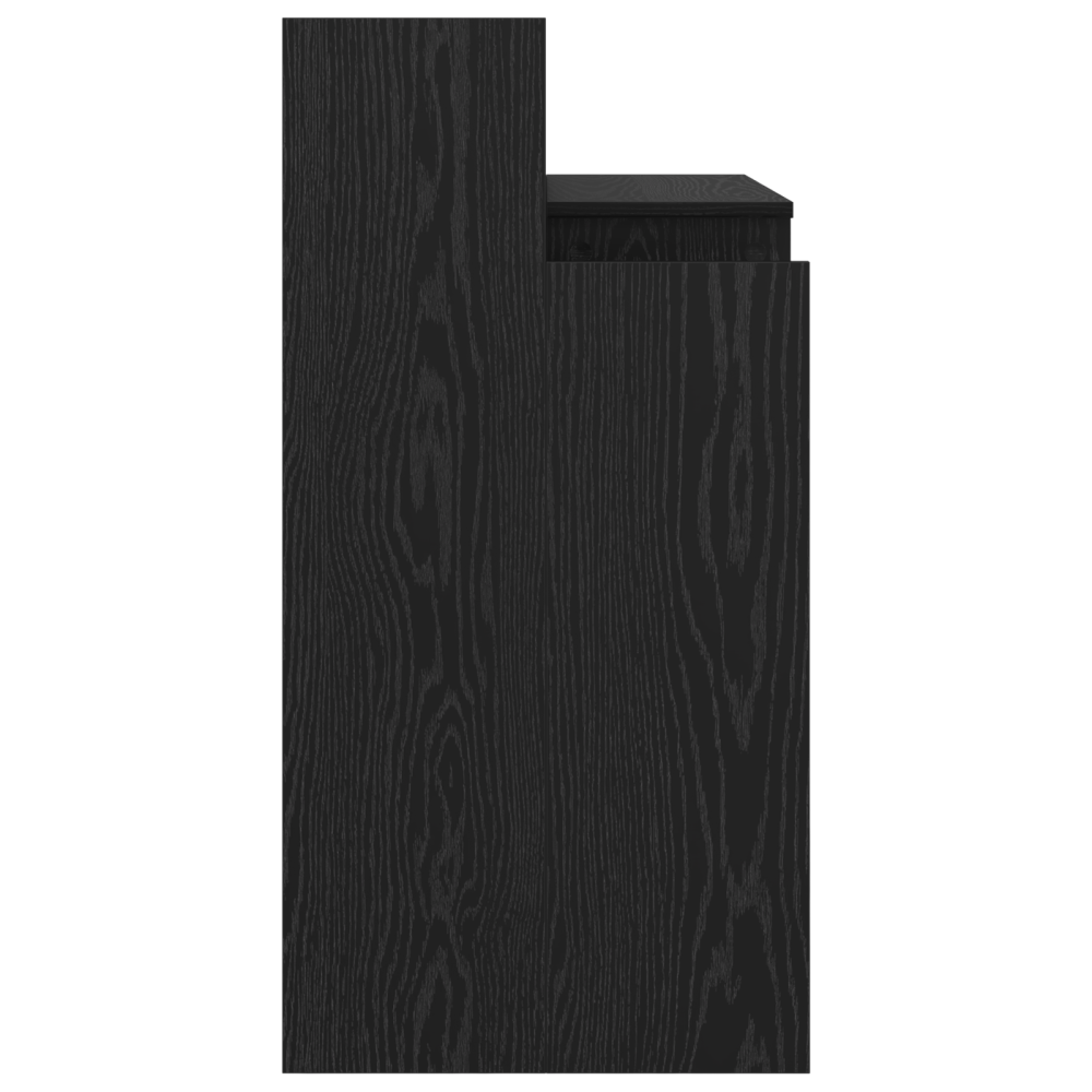 Produktbild för Skrivbord med hylla Svart Ek 97 x 45 x 90 cm Konstruerat trä