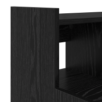 Produktbild för Skrivbord med hylla Svart Ek 97 x 45 x 90 cm Konstruerat trä