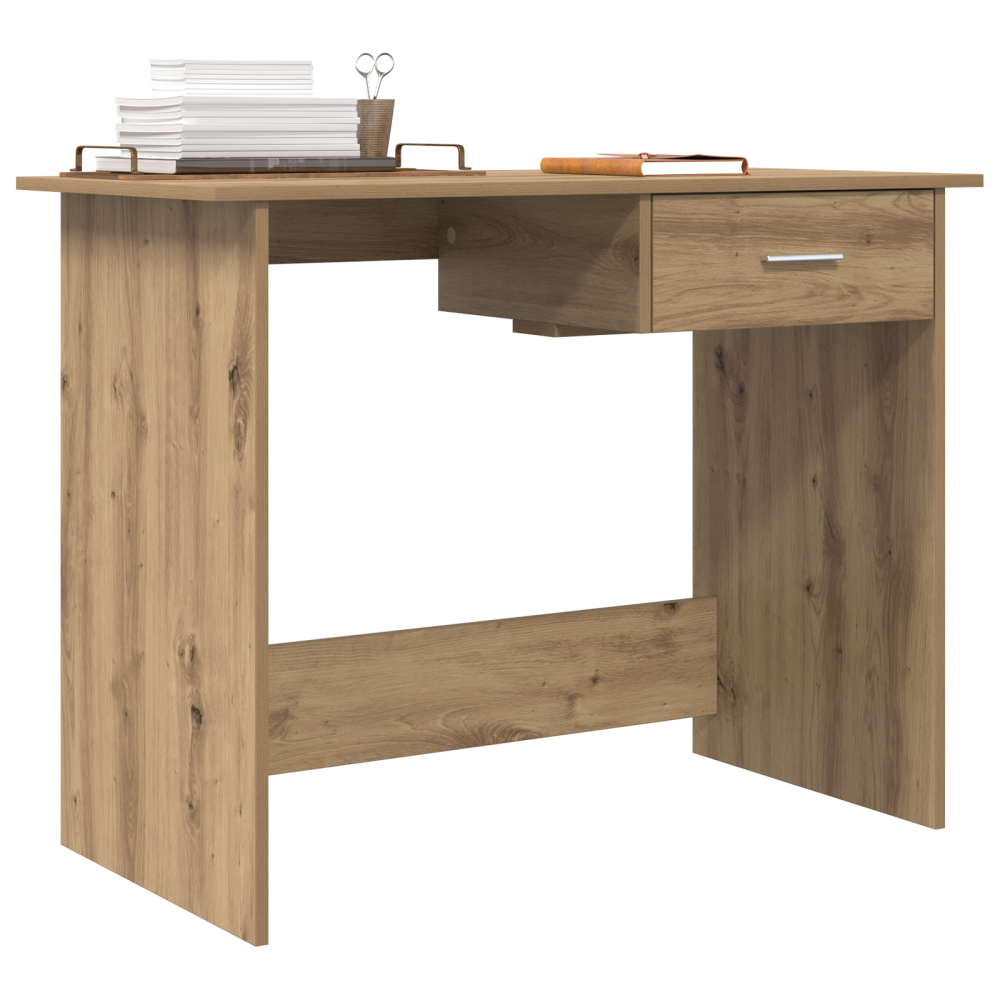 Produktbild för Skrivbord med låda Artisan Ek 100 x 50 x 76 cm Konstruerat trä