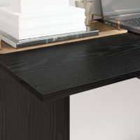 Produktbild för Skrivbord med låda Svart Ek 100 x 50 x 76 cm Konstruerat trä