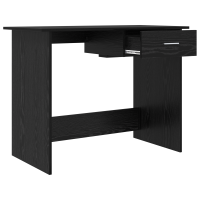 Produktbild för Skrivbord med låda Svart Ek 100 x 50 x 76 cm Konstruerat trä