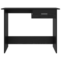 Produktbild för Skrivbord med låda Svart Ek 100 x 50 x 76 cm Konstruerat trä