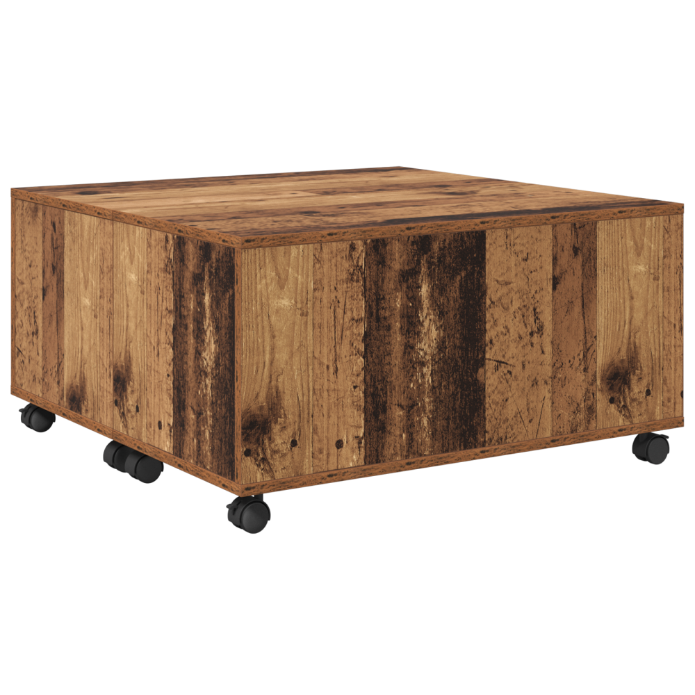 Produktbild för Kaffeebord med låda Gammalt trä 75 x 75 x 38 cm Konstruerat trä