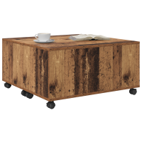 Produktbild för Kaffeebord med låda Gammalt trä 75 x 75 x 38 cm Konstruerat trä