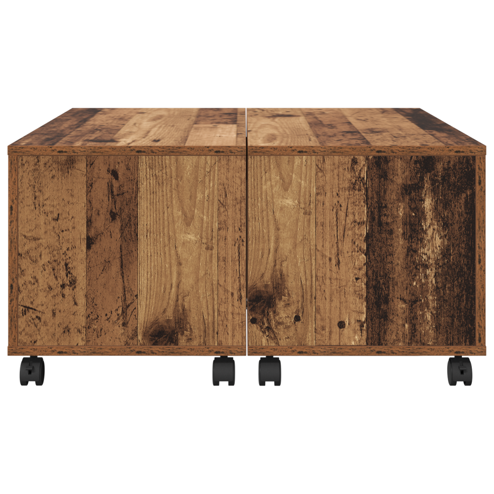 Produktbild för Kaffeebord med låda Gammalt trä 75 x 75 x 38 cm Konstruerat trä
