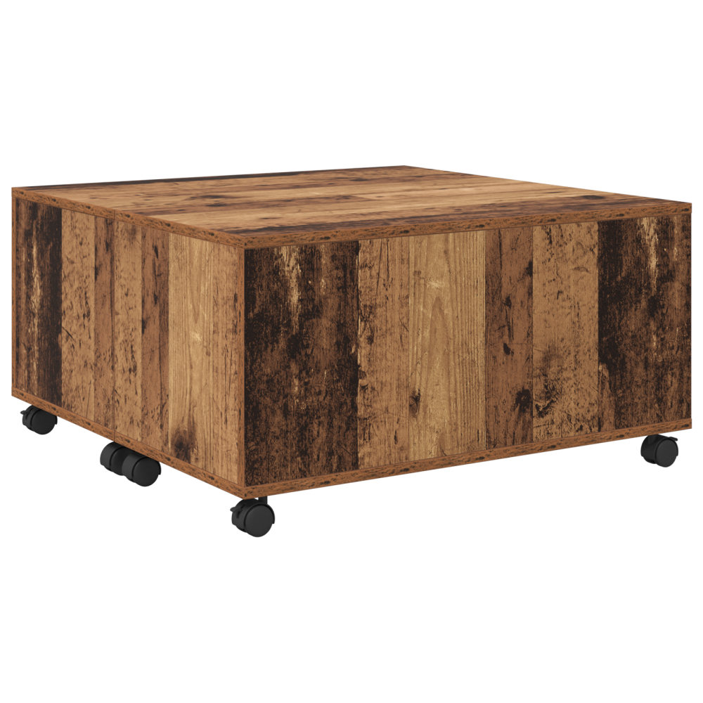 Produktbild för Kaffeebord med låda Gammalt trä 75 x 75 x 38 cm Konstruerat trä