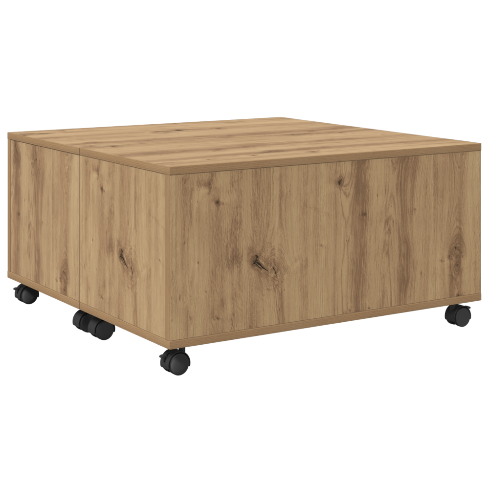 Produktbild för Kaffeebord med låda Artisan Ek 75 x 75 x 38 cm Konstruerat trä
