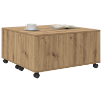 Produktbild för Kaffeebord med låda Artisan Ek 75 x 75 x 38 cm Konstruerat trä