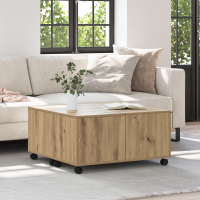 Produktbild för Kaffeebord med låda Artisan Ek 75 x 75 x 38 cm Konstruerat trä