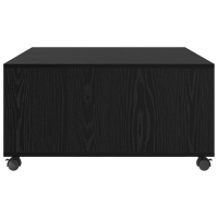 Produktbild för Kaffeebord med låda Svart Ek 75 x 75 x 38 cm Konstruerat trä