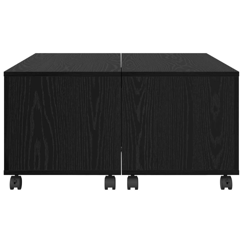 Produktbild för Kaffeebord med låda Svart Ek 75 x 75 x 38 cm Konstruerat trä