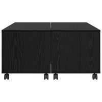 Produktbild för Kaffeebord med låda Svart Ek 75 x 75 x 38 cm Konstruerat trä