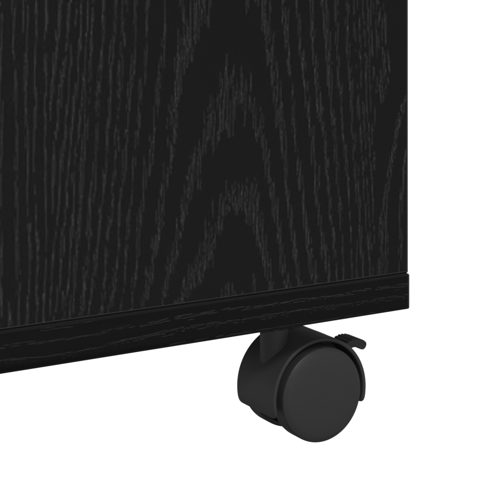 Produktbild för Kaffeebord med låda Svart Ek 75 x 75 x 38 cm Konstruerat trä