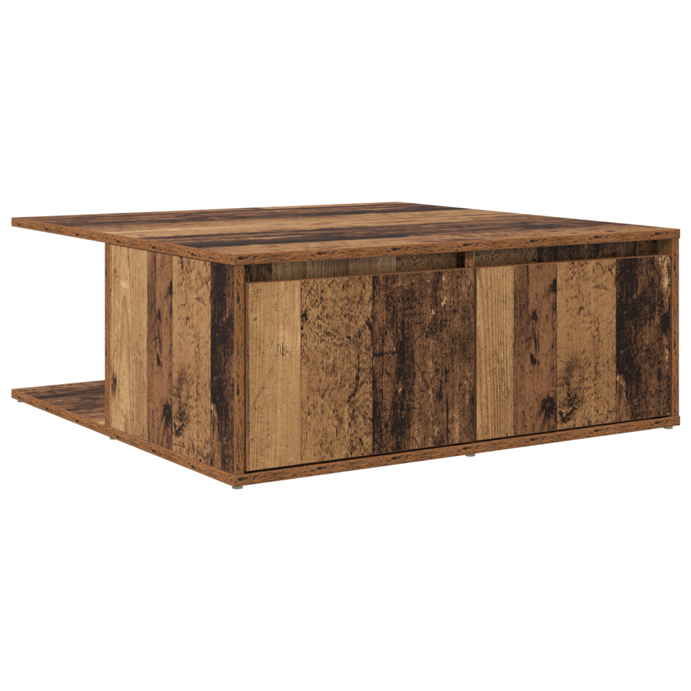 Produktbild för Kaffeebord med låda Gammalt trä 80 x 80 x 31 cm Konstruerat trä