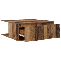 Produktbild för Kaffeebord med låda Gammalt trä 80 x 80 x 31 cm Konstruerat trä