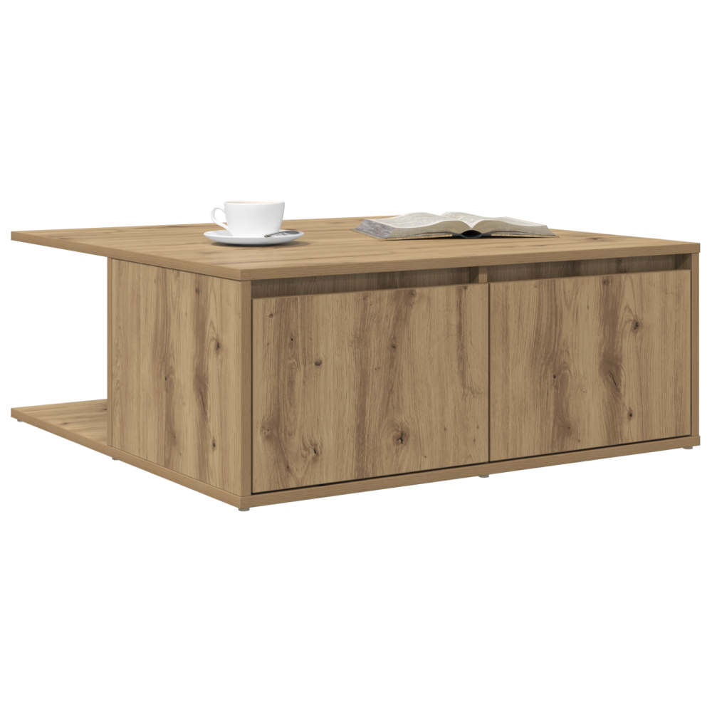Produktbild för Kaffeebord med låda artisan ek 80 x 80 x 31 cm Konstruerat trä