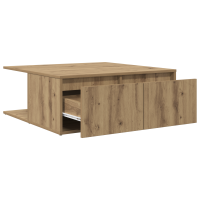 Produktbild för Kaffeebord med låda artisan ek 80 x 80 x 31 cm Konstruerat trä