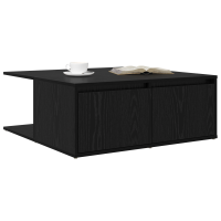 Produktbild för Kaffeebord med låda Svart ek 80 x 80 x 31 cm Konstruerat trä