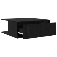 Produktbild för Kaffeebord med låda Svart ek 80 x 80 x 31 cm Konstruerat trä