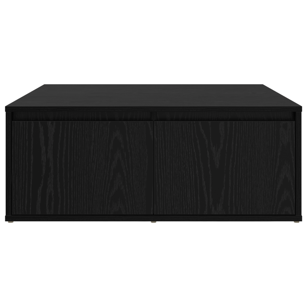 Produktbild för Kaffeebord med låda Svart ek 80 x 80 x 31 cm Konstruerat trä
