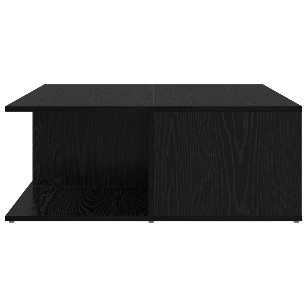 Produktbild för Kaffeebord med låda Svart ek 80 x 80 x 31 cm Konstruerat trä