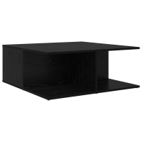 Produktbild för Kaffeebord med låda Svart ek 80 x 80 x 31 cm Konstruerat trä