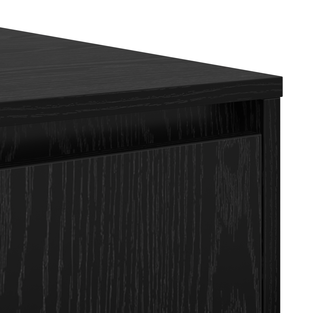Produktbild för Kaffeebord med låda Svart ek 80 x 80 x 31 cm Konstruerat trä