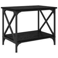 Produktbild för Sidobord Svart Ek 55 x 38 x 45 cm Konstruerat trä