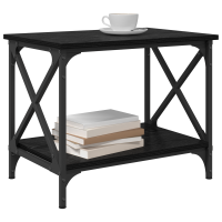 Produktbild för Sidobord Svart Ek 55 x 38 x 45 cm Konstruerat trä