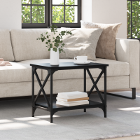 Produktbild för Sidobord Svart Ek 55 x 38 x 45 cm Konstruerat trä