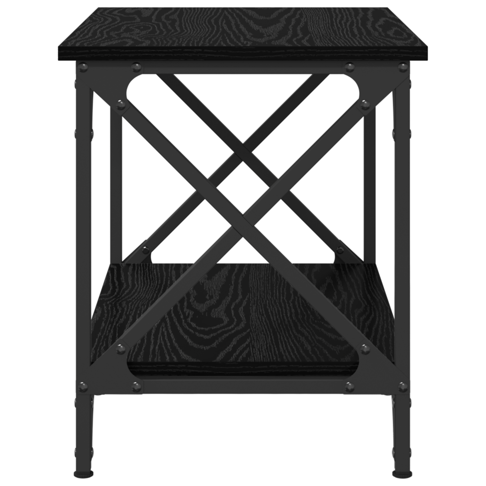 Produktbild för Sidobord Svart Ek 55 x 38 x 45 cm Konstruerat trä
