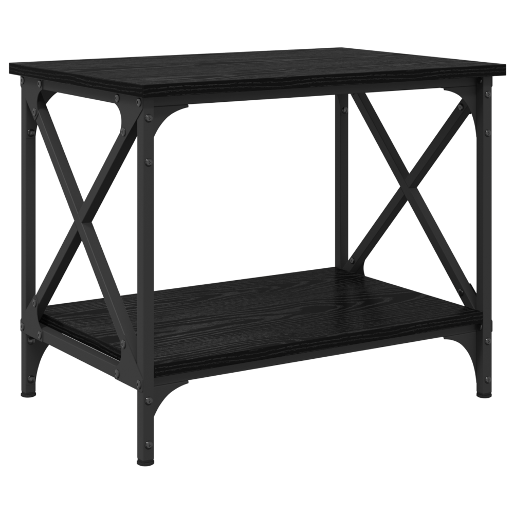 Produktbild för Sidobord Svart Ek 55 x 38 x 45 cm Konstruerat trä