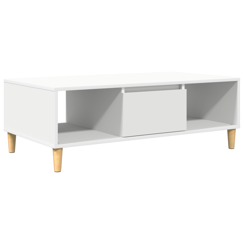 Produktbild för Kaffeebord Vit 102 x 55 x 35 cm Konstruerat trä