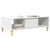 Produktbild för Kaffeebord Vit 102 x 55 x 35 cm Konstruerat trä