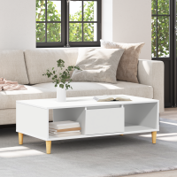 Produktbild för Kaffeebord Vit 102 x 55 x 35 cm Konstruerat trä