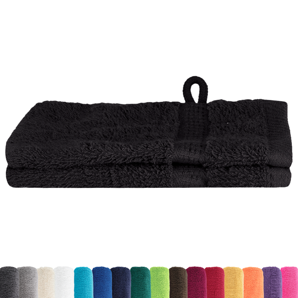 Produktbild för Gästhandduk SOLUND 2 pcs Svart 15 x 21 cm 550 gsm
