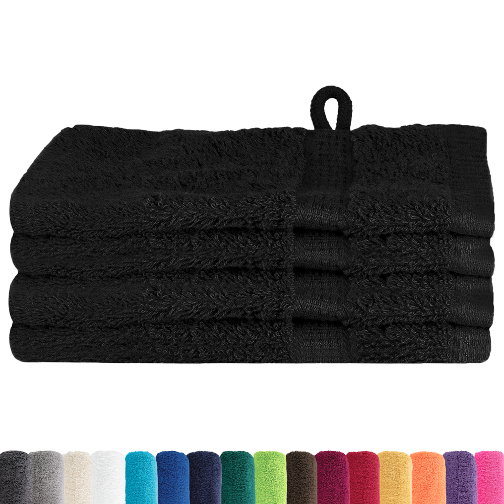 Produktbild för Gästhandduk SOLUND 4 pcs Svart 15 x 21 cm 550 gsm