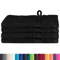 Produktbild för Gästhandduk SOLUND 4 pcs Svart 15 x 21 cm 550 gsm