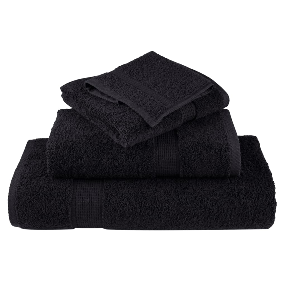 Produktbild för Gästhandduk SOLUND 4 pcs Svart 15 x 21 cm 550 gsm