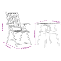 Produktbild för Trädgårdsmöbelset 3 pcs Brun Massivt Akaciaträ