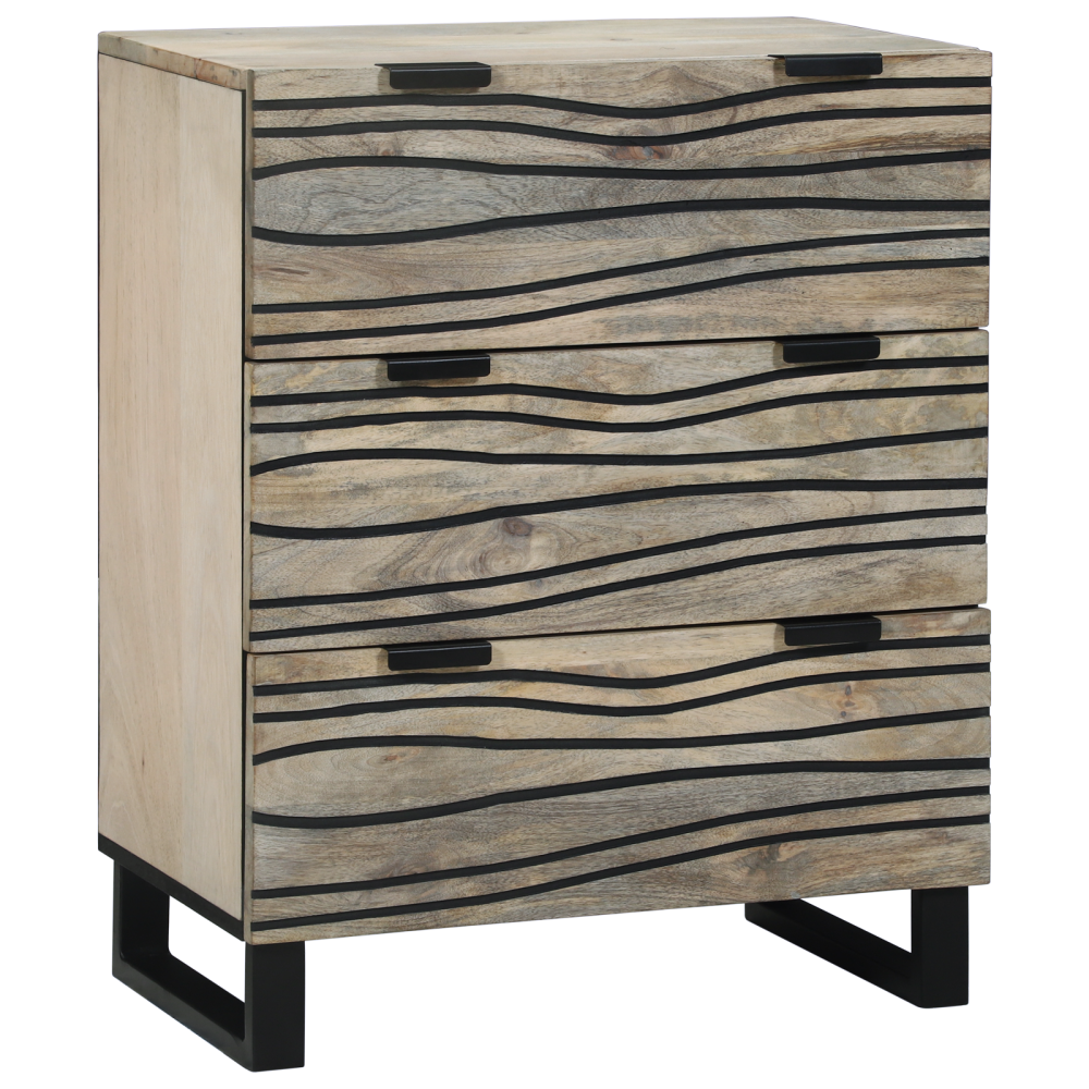Produktbild för Skänksats 2 pcs Vit 120 x 33,5 x 75 cm Massivt mangoträ